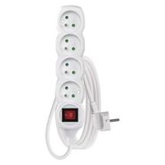 Extension Cord 3 m / 4 sockets / switch / white / PVC / 1 mm2, EMOS