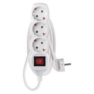 Extension Cord 1.5 m / 3 sockets / switch / white / PVC / 1 mm2, EMOS