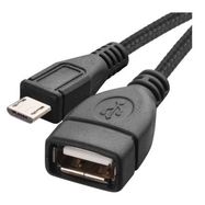 USB cable 2.0 A/Female - micro B/Male OTG 15cm black, EMOS