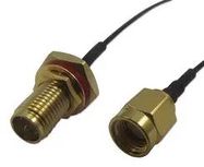 RF COAX CABLE, IP67 RPSMA-RPSMA, 100MM