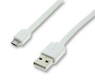 CABLE, USB 2.0 A-MICRO B PLUG, 1M, WHT