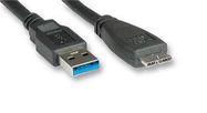 CABLE, USB 3.0 A-MICRO B PLUG, 3M, BLK