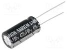 Capacitor: electrolytic; low ESR; THT; 470uF; 50VDC; Ø10x20mm; ±20% SAMXON