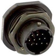 CIRCULAR CONNECTOR, RCPT, 12-10, JAM NUT