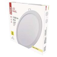 LED panel 297mm, round, built-in, white, 24W warm white, EMOS