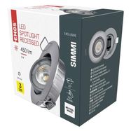 LED Spotlight SIMMI silver, round, 5W neutral white, EMOS