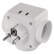 Multiple Socket 3× round, 2× USB, EMOS