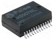 Transformer: LAN; SMD; 1dB; Network: Ethernet 10/100/1000Mbps PULSE