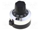 Precise knob; with counting dial; Shaft d: 6.35mm; Ø22.8x25mm BOURNS