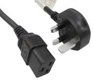 POWER CORD, UK PLUG-IEC 60320 C19, 1M