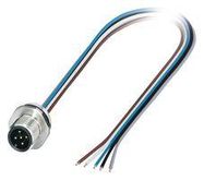 SENSOR CORD, 5P, M12 PLUG-FREE END, 0.5M