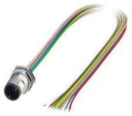 SENSOR CORD, 8P, M12 PLUG-FREE END, 0.5M