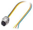 SENSOR CORD, 4P, M12 RCPT-FREE END, 0.5M