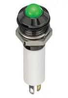 LED IND, 8MM PROM, BLACK, 12V TRI,IP67