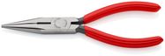 KNIPEX 25 01 160 SB Snipe Nose Side Cutting Pliers (Radio Pliers) plastic coated black atramentized 160 mm
