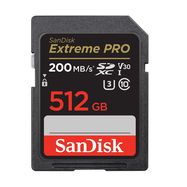 Memory card SANDISK EXTREME PRO SDXC 512GB 200/140 MB/s UHS-I U3 (SDSDXXD-512G-GN4IN), SanDisk