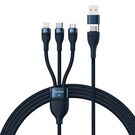 3in1 USB cable Baseus Flash Series 2, USB-C + micro USB + Lightning, 100W, 1.2m (blue), Baseus