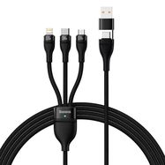 3in1 USB cable Baseus Flash Series 2, USB-C + micro USB + Lightning, 100W, 1.2m (black), Baseus