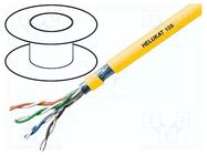 Wire; F/UTP,HELUKAT® 155; 4x2x24AWG; 5e; wire; Cu; PVC; yellow; 305m HELUKABEL