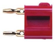 DOUBLE BANANA PLUG, 5A, SCREW, RED