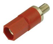 BANANA JACK ADAPTER, 25A, SCREW, RED