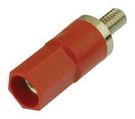 BANANA JACK ADAPTER, 25A, SCREW, RED