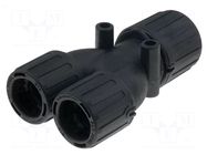 Y-connector; polyamide; HelaGuard; IP66; black; UL94V-2; Size: 28 HELLERMANNTYTON
