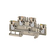 Multi-tier modular terminal, PUSH IN, 4 mm², 800 V, 32 A, Number of levels: 2, dark beige, orange Weidmuller