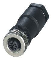 SENSOR CONNECTOR, M12, RCPT, 4POS