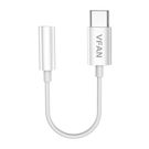 Cable Vipfan L08 USB-C to mini jack 3.5mm AUX, 10cm (white), Vipfan