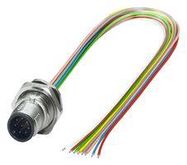 SENSOR CORD, 8P, M12 PLUG-FREE END, 0.5M