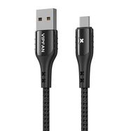 USB to Micro USB cable VFAN Colorful X13, 3A, 1.2m (black), Vipfan