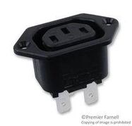 POWER ENTRY PLUG, 10A, 250VAC, BLACK