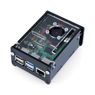 Case Raspberry Pi 4B with fan - black