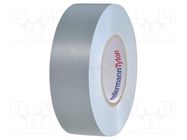 Tape: electrical insulating; W: 19mm; L: 20m; Thk: 0.18mm; grey; 300% HELLERMANNTYTON