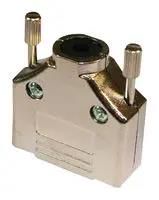 D SUB BACK SHELL, 180DEG, SIZE DE, ABS