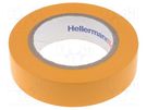 Tape: electrical insulating; W: 15mm; L: 10m; Thk: 0.15mm; orange HELLERMANNTYTON