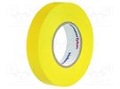 Tape: electrical insulating; W: 15mm; L: 10m; Thk: 0.15mm; yellow HELLERMANNTYTON