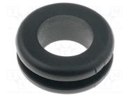 Grommet; Ømount.hole: 12mm; Øhole: 10mm; PVC; black; -30÷60°C HELLERMANNTYTON