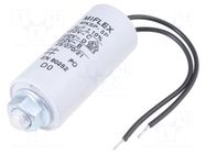 Capacitor: polypropylene; motors, run; 4uF; 450V; Ø25x53mm; ±10% MIFLEX