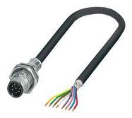 SENSOR CORD, 8P, M12 PLUG-FREE END, 1M