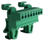 TERMINAL BLOCK, DIN RAIL, 8POS, 14AWG