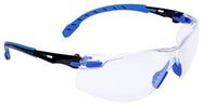 SAFETY GLASS, CLEAR, ANTI FOG, BLK/BLU