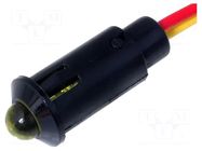 Indicator: LED; prominent; yellow; 24VDC; Ø8.2mm; IP40; cables SCI