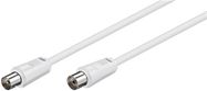 Antenna Cable (<70 dB), Double Shielded, 5 m, white - coaxial plug > coaxial socket