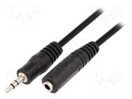 Cable; Jack 3.5mm socket,Jack 3.5mm plug; 1.5m; black; PVC VCOM