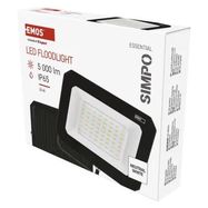 LED floodlight SIMPO 50 W, black, neutral white, EMOS