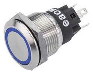 PB SWITCH, ILLUM, SPDT, 5A, 250VAC, BLUE