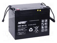 Re-battery: acid-lead; 12V; 80Ah; AGM; maintenance-free; 23.5kg NERBO