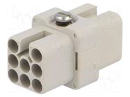Connector: HDC; contact insert; female; 42V; PIN: 8; size A3 AMPHENOL